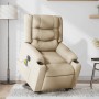 Sillón de masaje eléctrico reclinable elevable tela crema en Sillones | Comprar online en Foru.es