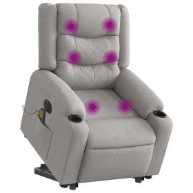 Sillón de masaje eléctrico reclinable elevable tela gris nube en Sillones | Comprar online en Foru.es