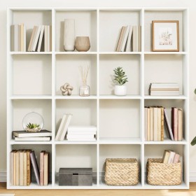 Estantería librería madera ingeniería blanca 137,5x29x137,5 cm en Librerías y estanterías | Comprar online en Foru.es
