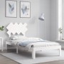 Estructura de cama con cabecero madera maciza blanco 90x200 cm de vidaXL, Camas y somieres - Ref: Foro24-3193712, Precio: 104...