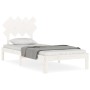 Estructura de cama con cabecero madera maciza blanco 90x200 cm de vidaXL, Camas y somieres - Ref: Foro24-3193712, Precio: 104...