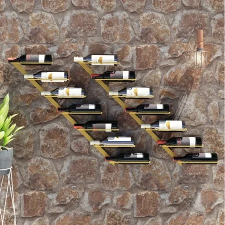 Botellero de pared para 7 botellas 2 unidades metal dorado de vidaXL, Botelleros - Ref: Foro24-340899, Precio: 64,02 €, Descu...