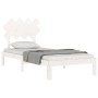 Estructura de cama con cabecero madera maciza blanco 90x200 cm de vidaXL, Camas y somieres - Ref: Foro24-3193712, Precio: 104...