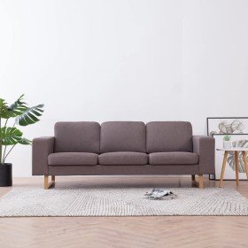 Sofá de 3 plazas de tela color gris taupe en Sofás | Comprar online en Foru.es