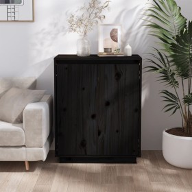 Aparador de madera maciza de pino negro 60x34x75 cm de vidaXL, Aparadores - Ref: Foro24-813349, Precio: 86,65 €, Descuento: %
