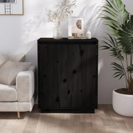 Aparador de madera maciza de pino negro 60x34x75 cm de vidaXL, Aparadores - Ref: Foro24-813349, Precio: 83,76 €, Descuento: %