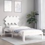 Estructura de cama con cabecero madera maciza blanco 90x200 cm de vidaXL, Camas y somieres - Ref: Foro24-3193712, Precio: 104...