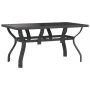 Mesa de jardín acero y vidrio gris y negro 140x70x70 cm de vidaXL, Mesas de jardín - Ref: Foro24-318770, Precio: 188,28 €, De...
