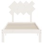 Estructura de cama con cabecero madera maciza blanco 90x200 cm de vidaXL, Camas y somieres - Ref: Foro24-3193712, Precio: 104...