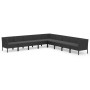 Set de muebles de jardín 9 pzas cojines ratán sintético negro de vidaXL, Conjuntos de jardín - Ref: Foro24-3094465, Precio: 7...
