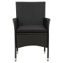 Juego de comedor de jardín 5 pzas con cojines ratán PE negro de vidaXL, Conjuntos de jardín - Ref: Foro24-3094867, Precio: 42...