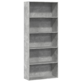Estantería madera ingeniería gris hormigón 80x30x189cm en Librerías y estanterías | Comprar online en Foru.es