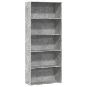 Estantería madera ingeniería gris hormigón 80x30x189cm en Librerías y estanterías | Comprar online en Foru.es
