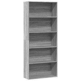 Estantería madera ingeniería gris Sonoma 80x30x189cm en Librerías y estanterías | Comprar online en Foru.es