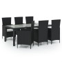 Juego de comedor de jardín 7 piezas ratán sintético negro de vidaXL, Conjuntos de jardín - Ref: Foro24-3094829, Precio: 518,2...
