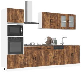 Mueble cocina Kalmar roble ahumado 7 pzas madera contrachapada en Armarios de cocina | Comprar online en Foru.es