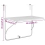 Mesa de balcón acero blanca 60x40 cm de vidaXL, Mesas de jardín - Ref: Foro24-340916, Precio: 48,41 €, Descuento: %