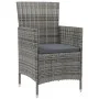 Set comedor de jardín 3 piezas con cojines ratán sintético gris de vidaXL, Conjuntos de jardín - Ref: Foro24-3094873, Precio:...
