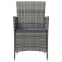 Set comedor de jardín 3 piezas con cojines ratán sintético gris de vidaXL, Conjuntos de jardín - Ref: Foro24-3094873, Precio:...