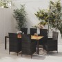 Juego de comedor de jardín 7 piezas ratán sintético negro de vidaXL, Conjuntos de jardín - Ref: Foro24-3094861, Precio: 596,1...