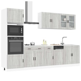 Mueble cocina Kalmar sonoma gris 7 pzas madera contrachapada en Armarios de cocina | Comprar online en Foru.es