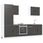 Mueble de cocina Kalmar negra 7 piezas madera contrachapada en Armarios de cocina | Comprar online en Foru.es