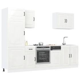 Mueble cocina Kalmar blanco de alto brillo 7 pzas en Armarios de cocina | Comprar online en Foru.es