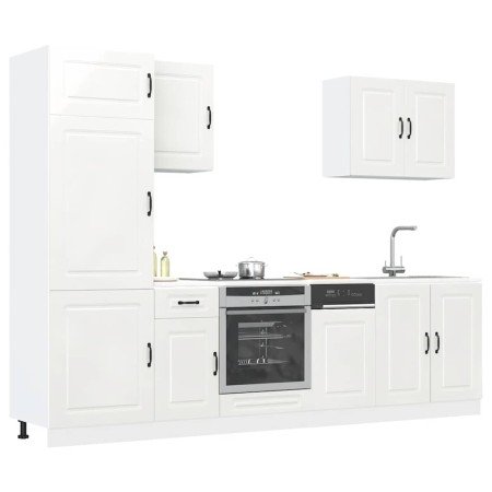 Mueble cocina Kalmar blanco de alto brillo 7 pzas en Armarios de cocina | Comprar online en Foru.es