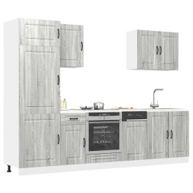 Mueble cocina Kalmar sonoma gris 7 pzas madera contrachapada en Armarios de cocina | Comprar online en Foru.es