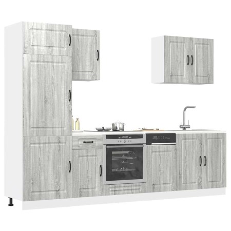 Mueble cocina Kalmar sonoma gris 7 pzas madera contrachapada en Armarios de cocina | Comprar online en Foru.es