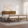 Cama personas mayores cabecero madera marrón miel 200x200 cm de vidaXL, Camas y somieres - Ref: Foro24-3195569, Precio: 185,3...