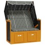 Silla playa Strandkorb dosel ratán sintético madera negro gris de vidaXL, Tumbonas - Ref: Foro24-318657, Precio: 245,58 €, De...