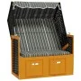 Strandkorb Strandkorb Baldachin Kunstrattan Holz schwarz grau von vidaXL, Liegen - Ref: Foro24-318657, Preis: 243,23 €, Rabat...