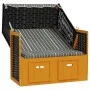 Strandkorb Strandkorb Baldachin Kunstrattan Holz schwarz grau von vidaXL, Liegen - Ref: Foro24-318657, Preis: 243,23 €, Rabat...