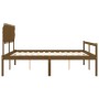 Cama personas mayores cabecero madera marrón miel 200x200 cm de vidaXL, Camas y somieres - Ref: Foro24-3195569, Precio: 185,3...