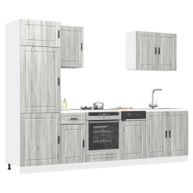 Conjunto de armarios de cocina "Porto" de 7 piezas en madera de ingeniería Sonoma gris en Armarios de cocina | Comprar online en