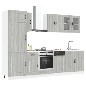Mueble cocina Kalmar sonoma gris 8 pzas madera contrachapada en Armarios de cocina | Comprar online en Foru.es