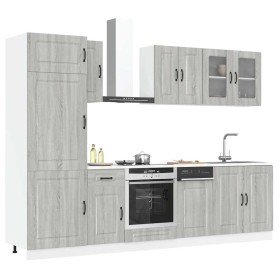Mueble cocina Kalmar sonoma gris 8 pzas madera contrachapada en Armarios de cocina | Comprar online en Foru.es