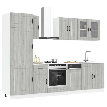 Mueble cocina Kalmar sonoma gris 8 pzas madera contrachapada en Armarios de cocina | Comprar online en Foru.es