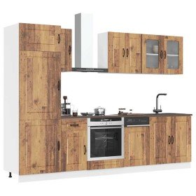Mueble cocina Kalmar madera vieja 8 pzas madera contrachapada en Armarios de cocina | Comprar online en Foru.es