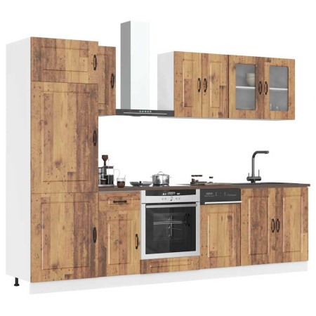 Mueble cocina Kalmar madera vieja 8 pzas madera contrachapada en Armarios de cocina | Comprar online en Foru.es