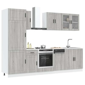 Mueble cocina Kalmar sonoma gris 8 pzas madera contrachapada en Armarios de cocina | Comprar online en Foru.es