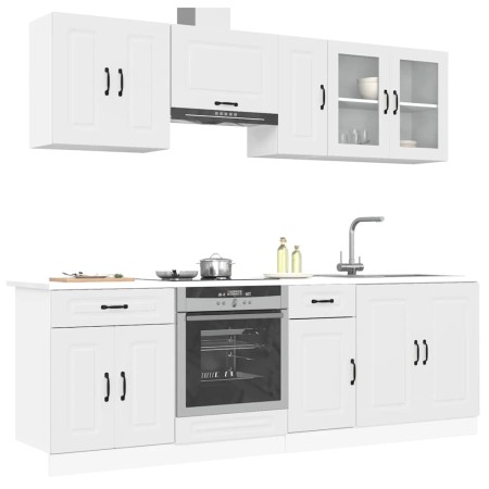 Mueble de cocina Kalmar blanco 8 piezas madera contrachapada en Armarios de cocina | Comprar online en Foru.es