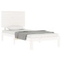 Estructura de cama con cabecero madera maciza blanco 90x200 cm de vidaXL, Camas y somieres - Ref: Foro24-3193647, Precio: 118...