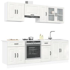 Mueble cocina Kalmar blanco de alto brillo 8 pzas en Armarios de cocina | Comprar online en Foru.es