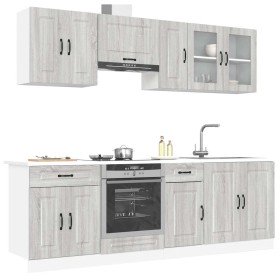 Mueble cocina Kalmar sonoma gris 8 pzas madera contrachapada en Armarios de cocina | Comprar online en Foru.es