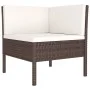 Set muebles de jardín 6 pzas y cojines ratán sintético marrón de vidaXL, Conjuntos de jardín - Ref: Foro24-3094343, Precio: 4...