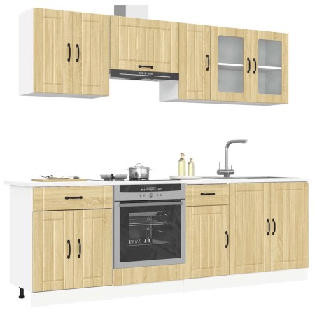 Conjunto de armarios de cocina "Lucca" de 8 piezas de madera de ingeniería de roble Sonoma en Armarios de cocina | Comprar onlin