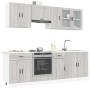 Mueble cocina Kalmar sonoma gris 8 pzas madera contrachapada en Armarios de cocina | Comprar online en Foru.es