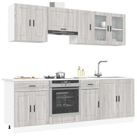Mueble cocina Kalmar sonoma gris 8 pzas madera contrachapada en Armarios de cocina | Comprar online en Foru.es